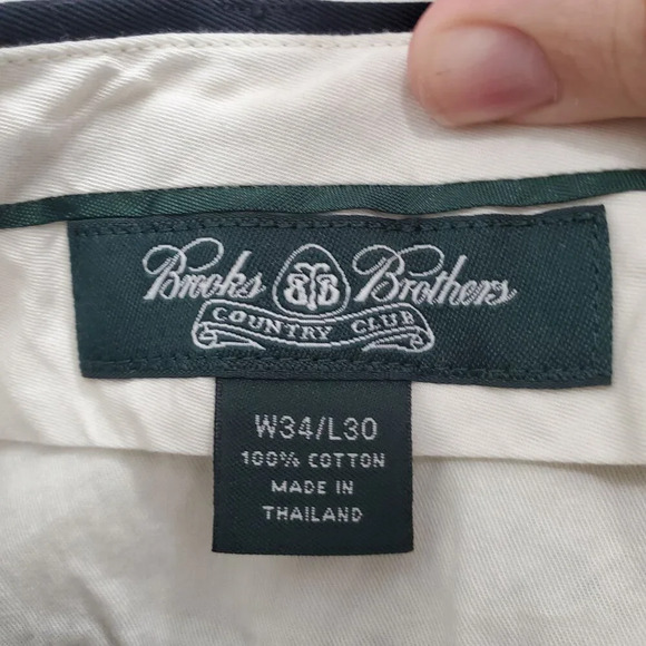 Brooks Brothers Country Club Men's Black All Cotton Pleated Front Khakis 34x30 - Picture 4 of 7